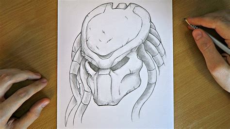 How To Draw Predator Mask Pencil Sketch Drawing Tutorial Step By