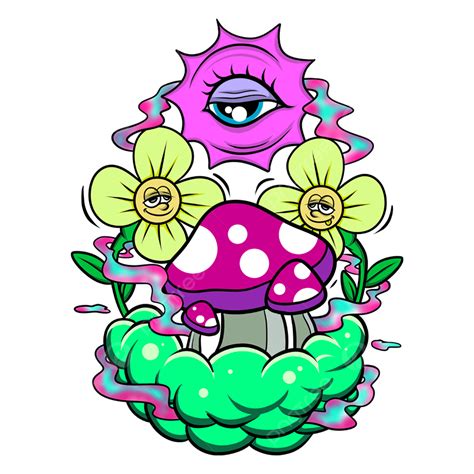 Trippy Mushroom Cartoon Mushroom Clipart Cartoon Clipart Artwork Png