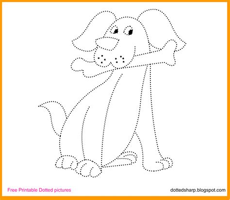 Free Dotted Printable For Kids Dotted Dog Drawing