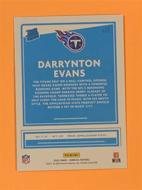 Panini Donruss Darrynton Evans Rated Rookie Press Proof Red