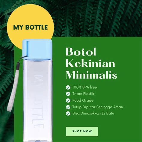 Jual My Bottle Bpa Free Food Grade Ml Kotak Botol Air Minum Model