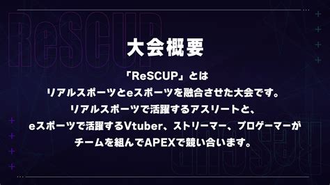 プロeスポーツチーム「teqwing E Sports」がapex Legendsのカスタム大会「rescup」を開催 合同会社テック