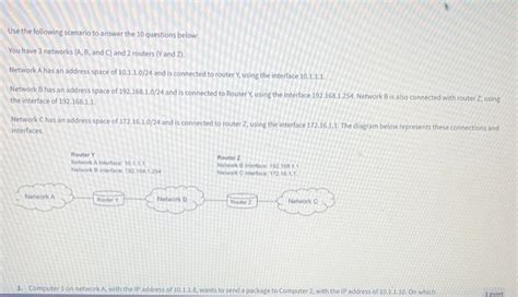 Solved Use The Following Scenario To Answer The Questions Chegg