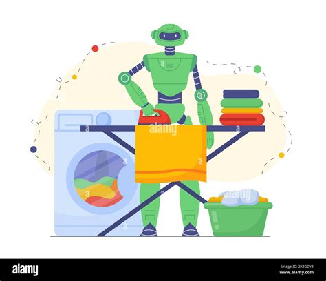 Household Chores Robot Vector Stock Vector Image And Art Alamy