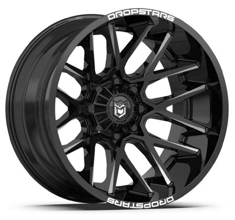 A232463 22x10 8x170 25 Offset Dropstars Rims 654BM Deep Concave GLOSS