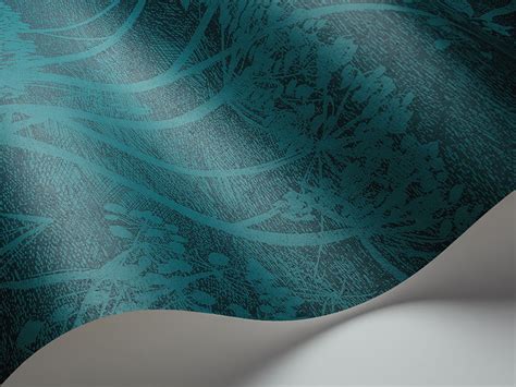 Cow Parsley Wallpaper - Turquoise | Silk Interiors Wallpaper Australia