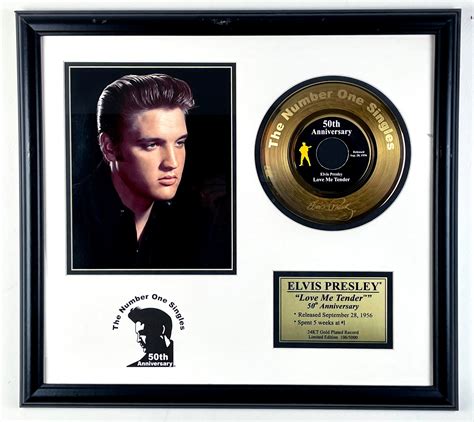 Collectible Elvis Presley Love Me Tender 24KT Gold 50th Anniversary