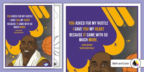 Dear Basketball Poster Kobe Bryants Poetry Twinkl Usa