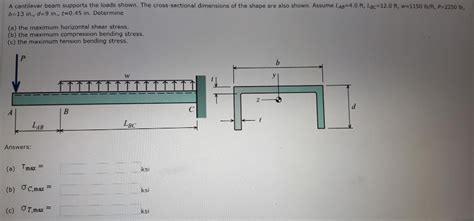 Solved A Cantilever Beam Supports The Loads Shown The Chegg