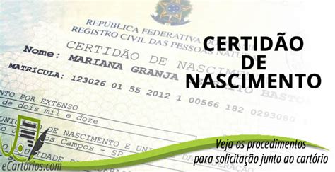 Certid O De Nascimento Como Solicitar O Registro No Cart Rio