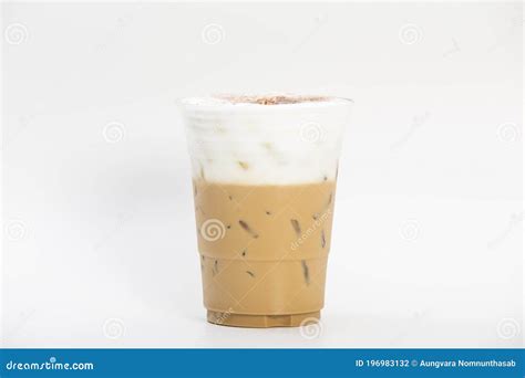 Iced Cappuccino Coffee Mixed With Sweetened Condensed Milk And Fresh