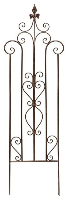 14 X46 Decorative Metal Trellis Garden Stake With Scroll Accent