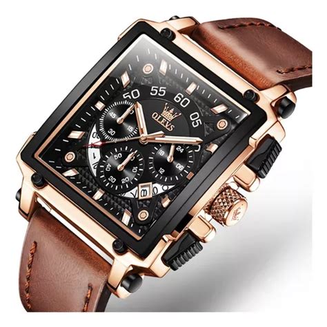 Reloj Olevs Square Quartz Chronograph Para Hombre MercadoLibre