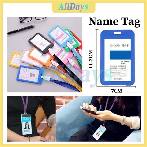 Jual Tempat ID Card Plastik Tali Name Tag Colour Gantungan Kartu Nama