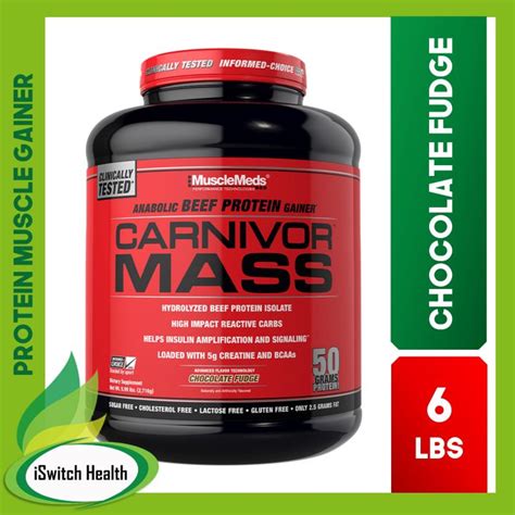 MuscleMeds Carnivor Mass Beef Protein Lean Gainer 6lbs Chocolate