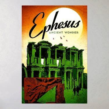 Ephesus Ancient Wonder Turkey Vintage Travel Poster Zazzle Em