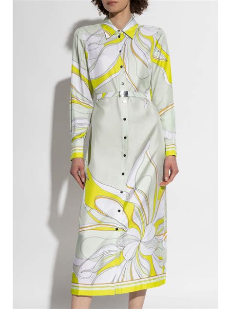 Tory Burch Printed Silk Shirt Dress Green FARFETCH UK