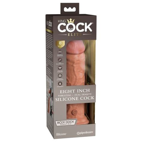 King Cock Elite 8 Dual Density Vibrating Silicone Cock Tan Sex