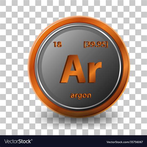 Argon Chemical Element Chemical Symbol Royalty Free Vector