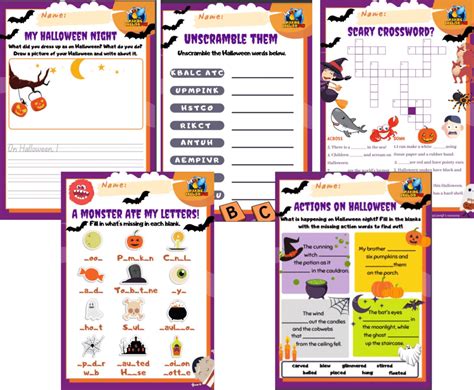 Free Grade 1 To 3 Halloween Worksheets Set Of Fivemaking English Fun