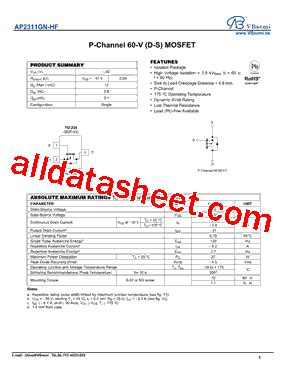 AP2311GN HF Datasheet PDF VBsemi Electronics Co Ltd