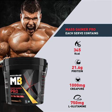 MuscleBlaze Mass Gainer PRO with Creapure, 11 lb Chocolate