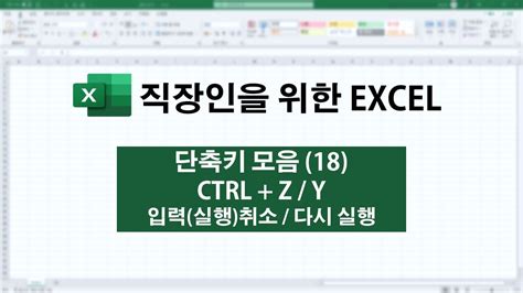 단축키 모음 18 CTRL Z Y 실행 취소 다시 실행 YouTube