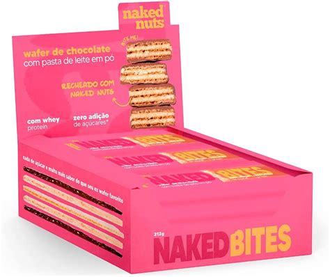 Naked Nuts Bites Wafer Leite Em P Chocolate Ao Leite Display