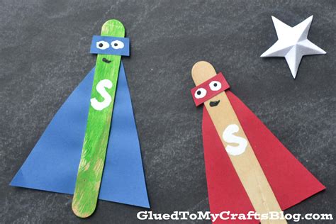 Popsicle Stick Superheroes Kid Craft