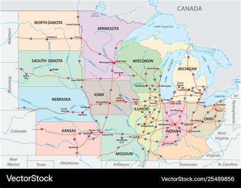 Road Map Of Midwest