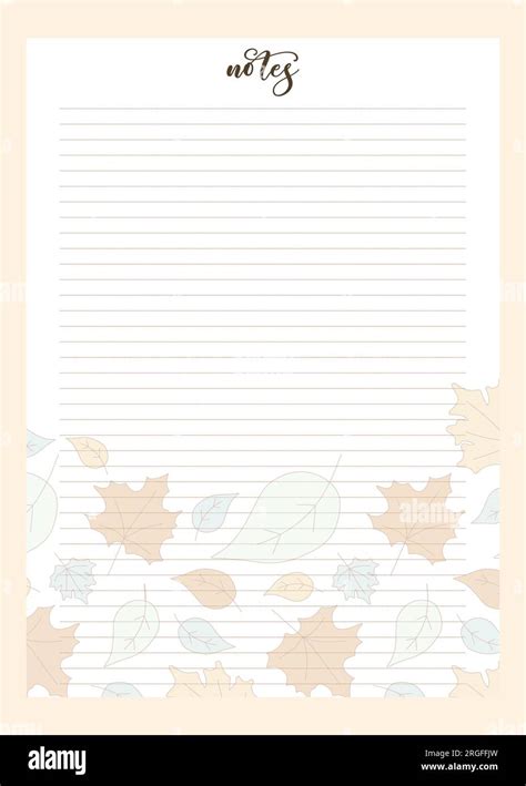 Planner Page Template Autumn Vector Background For Notebook Schedule