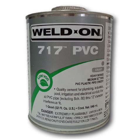 Weld On 717 PVC Solvent Cement Gray 946ml Techsolute