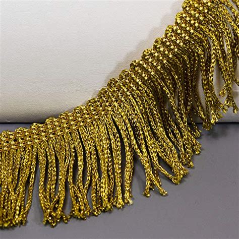 Snapklik Trims By The Yard Metallic Chainette Fringe Trimgold