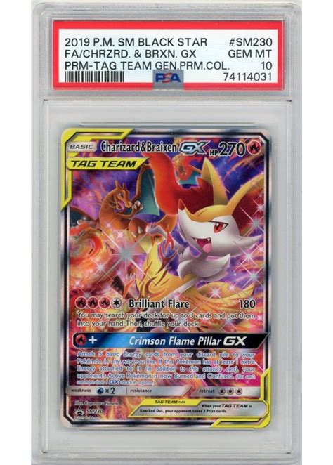 Charizard Braixen GX PSA 10 Gradede pokemon kort på Pokemons dk