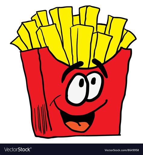 Happy French Fries Royalty Free Vector Image Vectorstock