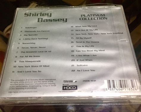 Shirley Bassey Platinum Collection Hobbies Toys Music Media