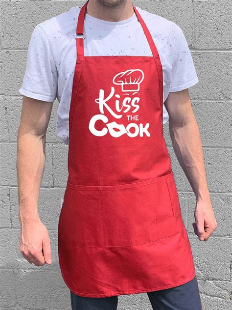 Kiss The Cook Apron Men S Apron 100 Cotton