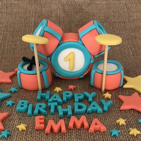 Drum Set Fondant Cake Toppers Etsy