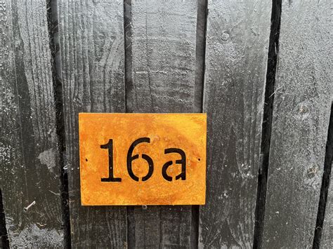 Corten Steel Rustic House Gate Fence Wall Door Number Sign Mm Thick