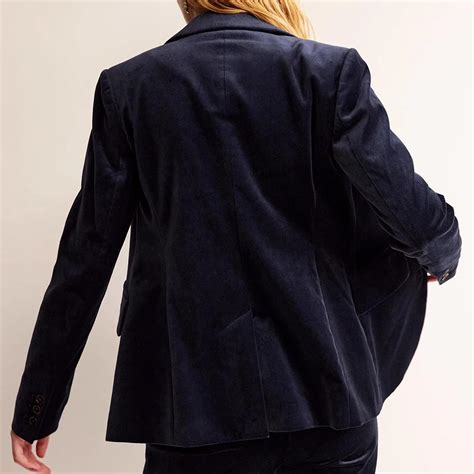 Navy Marylebone Velvet Blazer Brandalley