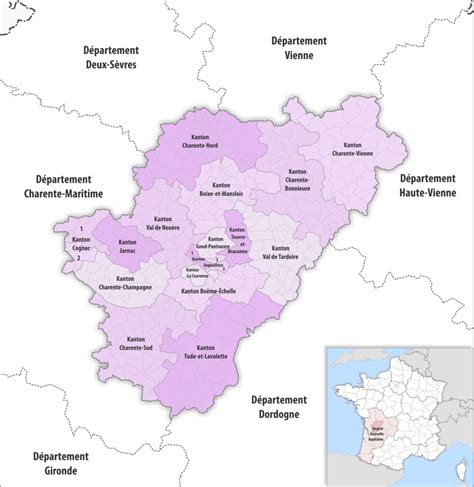 Carte Des Cantons Du Département De La Charente