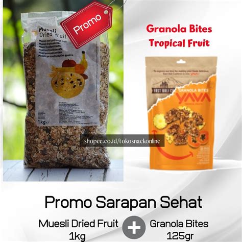 Jual Muesli Dried Fruit 1kg Granola Bites 125 Gram Paket Sarapan