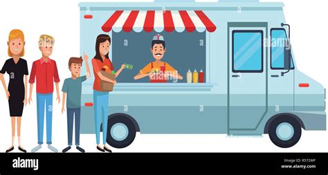 Food truck cartoon Stock Vector Image & Art - Alamy