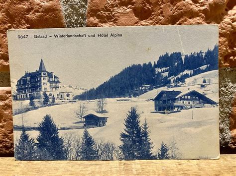 Alte AK Gstaad Winterlandschaft Und Hotel Alpina Kaufen Auf Ricardo