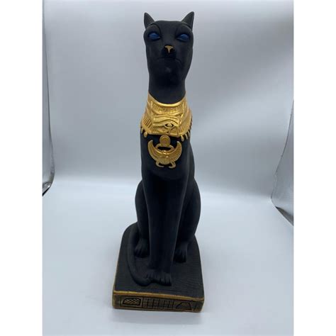 Gato preto do Egito feito de gesso e pintado a mão Shopee Brasil