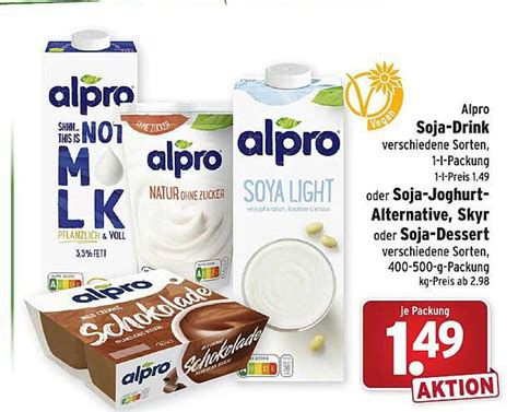 Alpro Soja Drink Verschiedene Sorten Oder Soja Joghurt Alternative Skyr