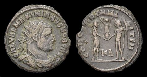 Maximianus Herculius Ae Antoninianus Emperor Receiving Victory On Globe