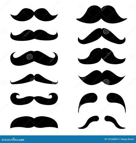 Mustache Vector Icon Set Mustache Illustration Symbol Collection For