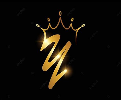 Golden Crown Monogram Logo Initial Letter Y Decorative Vector Art