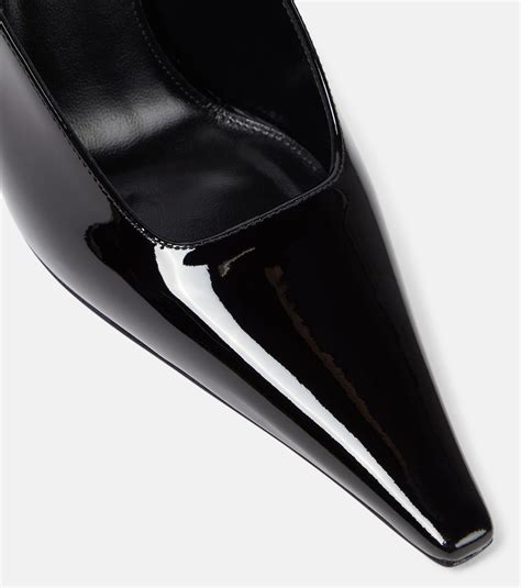 Dune 110 Patent Leather Slingback Pumps In Black Saint Laurent